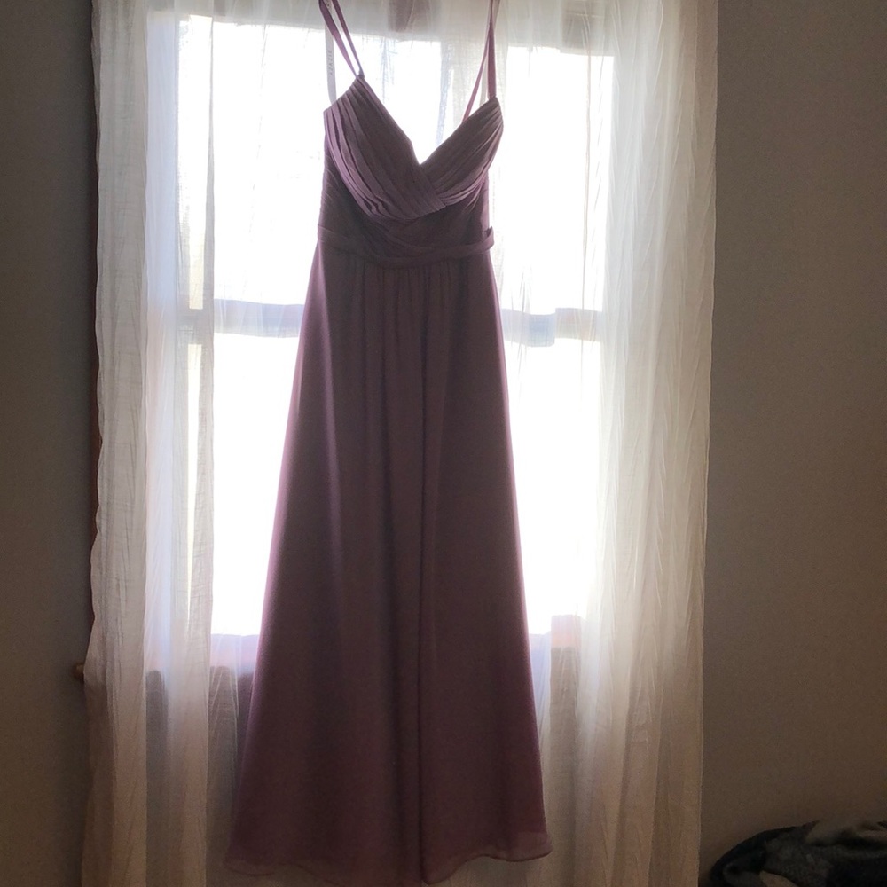 Mauve lace up back dress